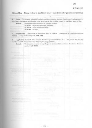 Construcción naval - Sistema de tuberías en espacios de maquinaria - Aplicación para juntas y empaquetaduras