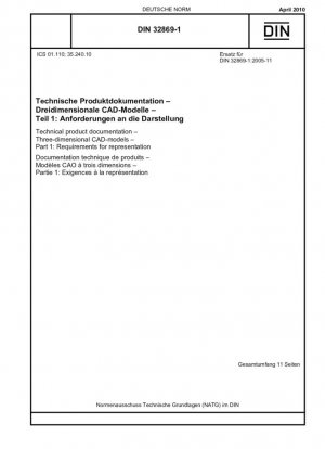 Documentación técnica del producto - Modelos CAD tridimensionales - Parte 1: Requisitos para la representación