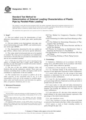 Método de prueba estándar para la determinación de las características de carga externa de tuberías de plástico mediante carga de placas paralelas