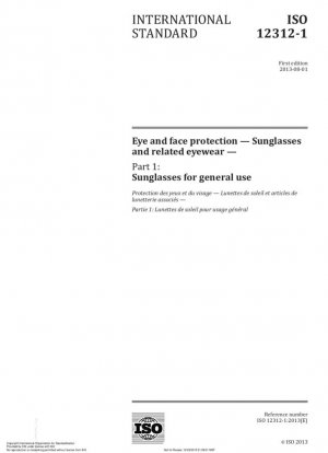 Protección de los ojos y la cara.Gafas de sol y artículos relacionados.Parte 1: Gafas de sol para uso general.