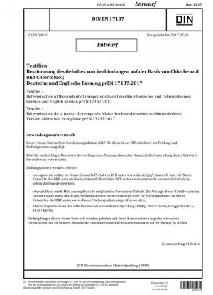 Textiles - Determinación del contenido de compuestos a base de clorobencenos y clorotoluenos
