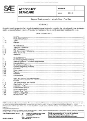 Requisitos generales para fusibles hidráulicos: caudal