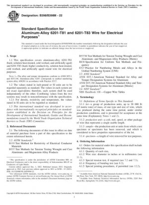 Especificación estándar para cables de aleación de aluminio 6201-T81 y 6201-T83 para fines eléctricos
