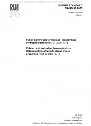 Caucho vulcanizado o termoplástico. Determinación de las propiedades de tensión-deformación a tracción (ISO 37:2005, IDT)