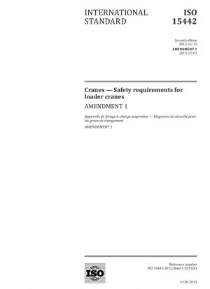 Grúas: requisitos de seguridad para grúas de carga; Enmienda 1