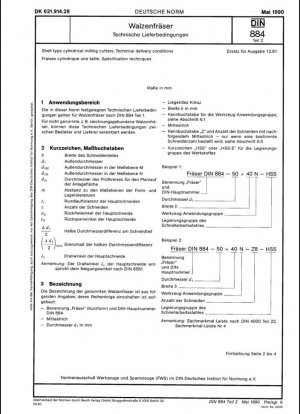 Fresas cilíndricas; condiciones técnicas de entrega