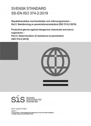 Guantes de protección contra productos químicos y microorganismos peligrosos. Parte 2: Determinación de la resistencia a la penetración (ISO 374-2:2019)