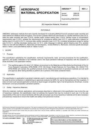 Material de inspección, penetrante