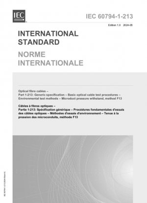 Cables de fibra óptica. Parte 1-213: Especificación genérica. Procedimientos básicos de ensayo de cables ópticos. Métodos de ensayo ambientales. Resistencia a la presión de microconductos, método F13