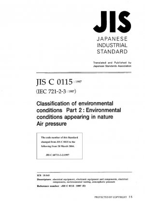 Clasificación de las condiciones ambientales Parte 2: Condiciones ambientales que aparecen en la naturaleza Presión del aire
