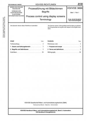Control de procesos mediante pantallas de visualización - Terminología