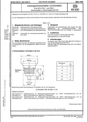 Disyuntores miniatura, de 6 a 25 A, 415 V ac y 250 V dc, atornillables en bases de fusibles tipo D DII