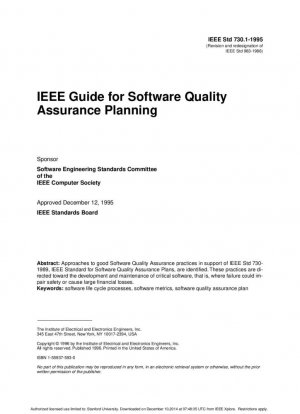 Guía para la planificación del aseguramiento de la calidad del software.