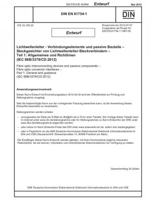 Cables de fibra óptica. Elementos de conexión y componentes pasivos. Caras de acoplamiento de conectores de cables de fibra óptica. Parte 1: Información general y directrices.