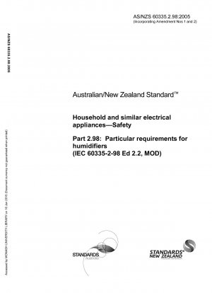 Aparatos electrodomésticos y similares - Seguridad - Parte 2.98: Requisitos particulares para humidificadores