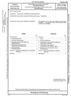 Emissionskennwerte technischer Schallquellen - Transformadores