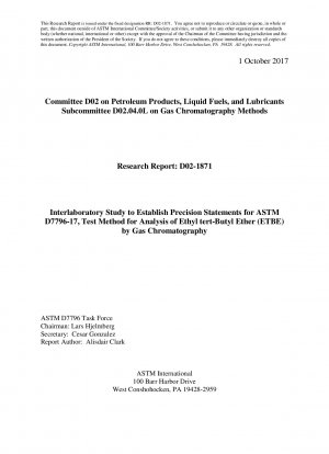 D7796-Método de prueba para el análisis de etil terc-butil éter (ETBE) mediante cromatografía de gases