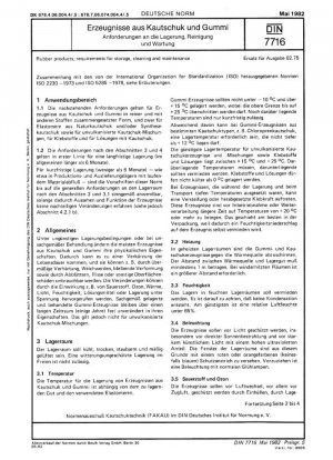 Productos de goma; Requisitos de almacenamiento, limpieza y mantenimiento.