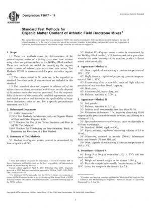 Métodos de prueba estándar para el contenido de materia orgánica de mezclas de zonas de raíces en campos deportivos