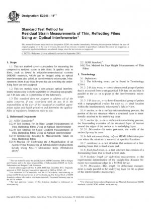Método de prueba estándar para mediciones de deformación residual de películas delgadas y reflectantes utilizando un interferómetro óptico