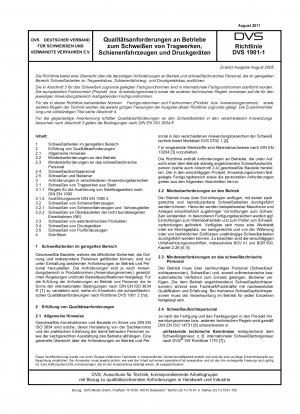 "Requisitos de calidad para empresas - soldadura de estructuras, vehículos ferroviarios y equipos a presión"