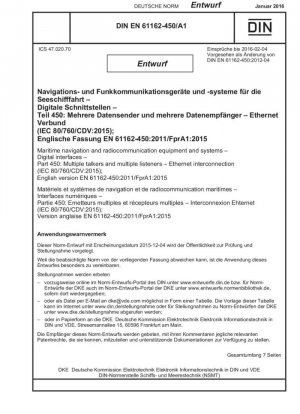 Interfaces digitales para equipos y sistemas de navegación marítima y radiocomunicación Parte 450: Interconexión Ethernet de múltiples transmisores de datos y múltiples receptores de datos