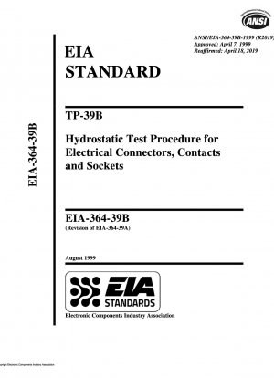 Procedimiento de prueba hidrostática TP-39B para conectores, contactos y enchufes eléctricos
