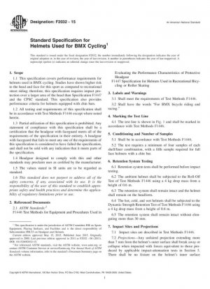 Especificación estándar para cascos utilizados para ciclismo BMX