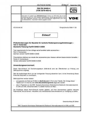 Requisitos de prueba para accesorios de cables aéreos agrupados de baja tensión – Parte 4: Conectores