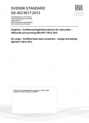 Aerocarga - Contenedores certificados del piso inferior - Diseño y pruebas (ISO 6517:2013, IDT)