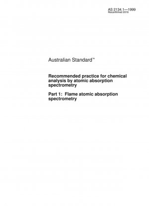 Práctica recomendada para análisis químicos mediante espectrometría de absorción atómica - Espectrometría de absorción atómica de llama