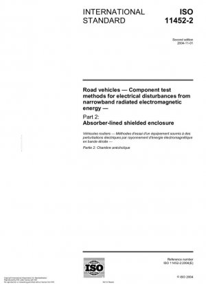 Vehículos de carretera. Métodos de ensayo de componentes para detectar perturbaciones eléctricas debidas a energía electromagnética radiada de banda estrecha. Parte 2: Envolvente blindada revestida de absorbente.