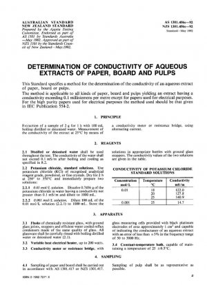 Métodos de ensayo para pulpa y papel - Determinación de la conductividad de extractos acuosos de papel, cartón y pulpa