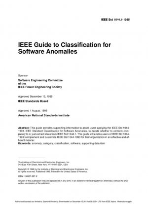 Guía de clasificación de anomalías de software.