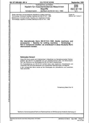 Maquinaria y accesorios textiles; agujas para máquinas de tejer; terminología; agujas compuestas; idéntico a ISO 8119-3:1992