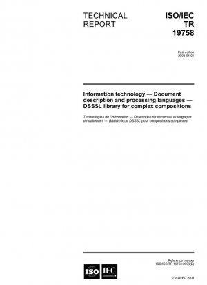 Tecnología de la información - Lenguajes de descripción y procesamiento de documentos - Biblioteca DSSSL para composición compleja