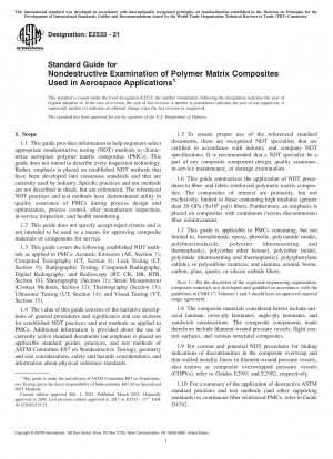 Guía estándar para el examen no destructivo de compuestos de matriz polimérica utilizados en aplicaciones aeroespaciales