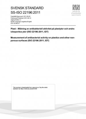 Medición de la actividad antibacteriana en plásticos y otras superficies no porosas (ISO 22196:2011, IDT)