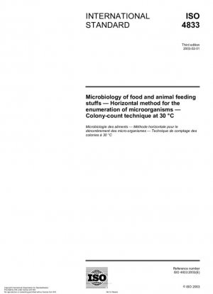 Microbiología de alimentos y piensos - Método horizontal para el recuento de microorganismos - Técnica de recuento de colonias a 30 °C