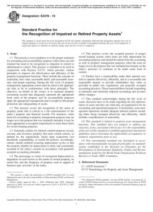 Práctica estándar para el reconocimiento de activos inmobiliarios deteriorados o retirados