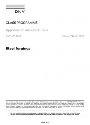 Programa de clase: Aprobación de fabricantes — Forjas de acero