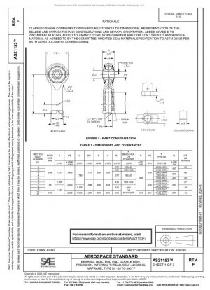 COJINETE, BOLAS, EXTREMO DE VÁSTAGO, DOBLE FILA, PRECISIÓN, ROSCA INTERNA, AUTOALINEANTE, ESTRUCTURA DE AERONAVE, TIPO IV, -65 A 300 °F
