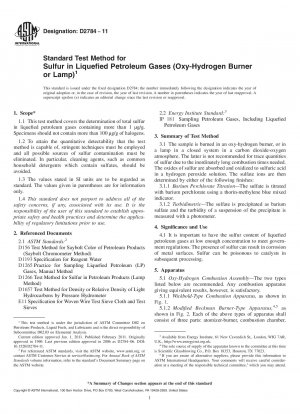 Método de prueba estándar para azufre en gases licuados de petróleo (quemador o lámpara de oxihidrógeno)