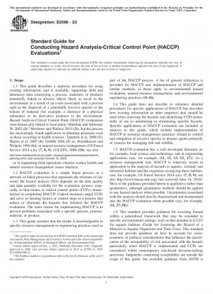 Guía estándar para realizar evaluaciones de análisis de peligros y puntos de control críticos (HACCP)