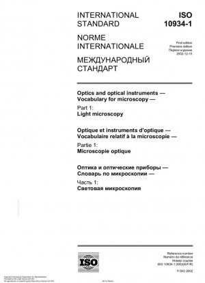 Óptica e instrumentos ópticos - Vocabulario de microscopía - Parte 1: Microscopía óptica