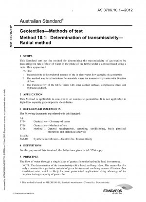 Geotextiles - Métodos de ensayo-Determinación de la transmisividad - Método radial