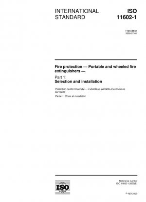 Protección contra incendios. Extintores portátiles y de ruedas. Parte 1: Selección e instalación.
