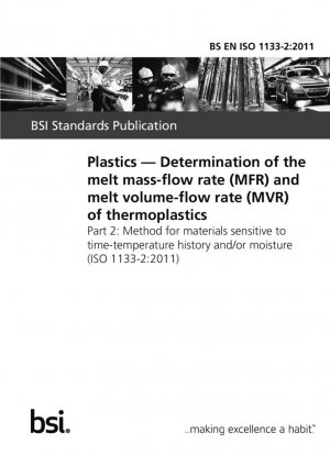 Plástica. Determinación del índice de flujo másico de fusión (MFR) y del índice de flujo volumétrico de fusión (MVR) de termoplásticos. Método para materiales sensibles al historial tiempo-temperatura y/o humedad.