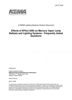 Efectos de la EPAct 2005 en los balastos de lámparas de vapor de mercurio y los sistemas de iluminación: preguntas frecuentes