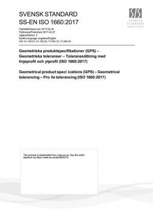Especificaciones geométricas (EG) - Especifiación de tolerancias geométricas - Tolerancia de perfil (ISO 1660:2017)